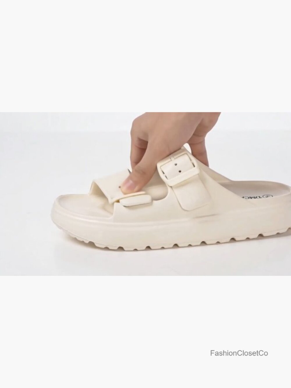 Double Buckle Slide Sandals with Arch Support | Lightweight EVA - Picture 6 of 6